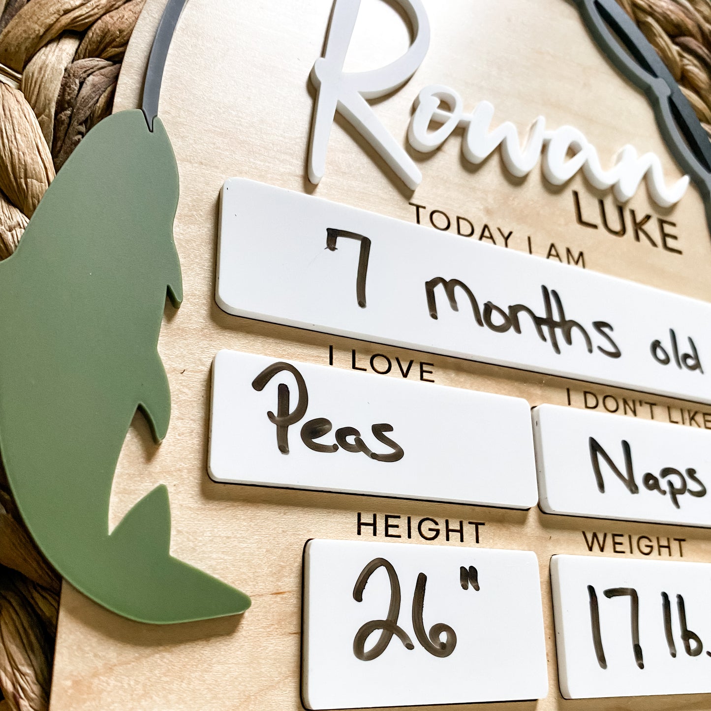 Custom Fishing Dry Erase Monthly Milestone Board