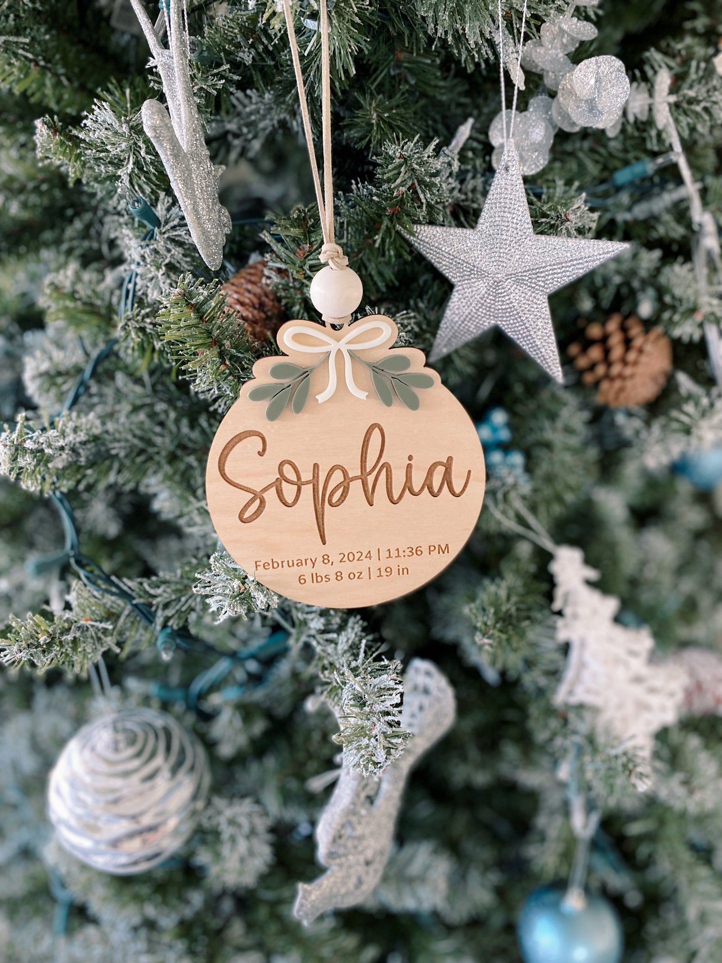 3D Customized Baby's 1st Christmas Ornament - Holly