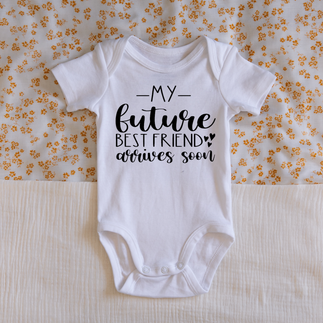 My Future Best Friend Arives Soon Custom Baby Onesie