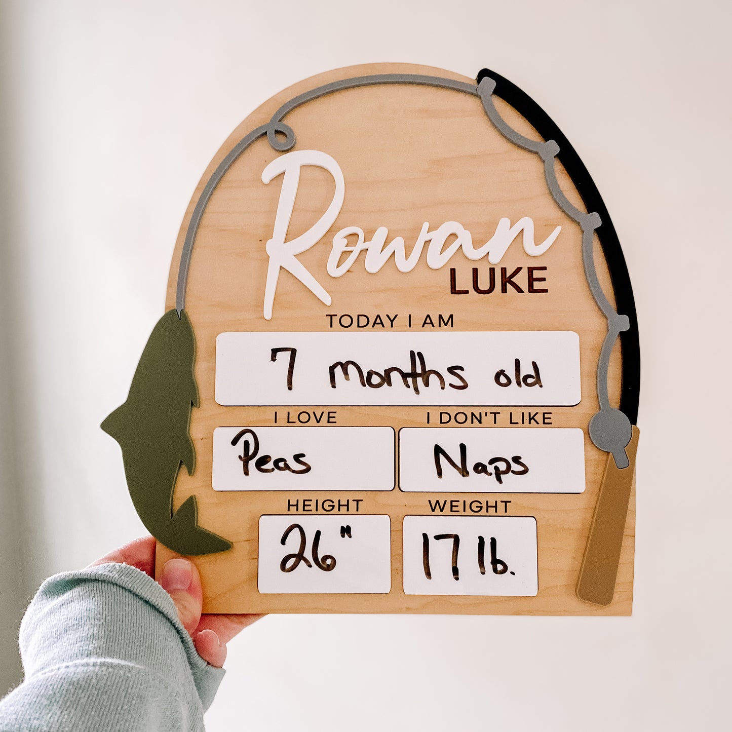 Custom Fishing Dry Erase Monthly Milestone Board