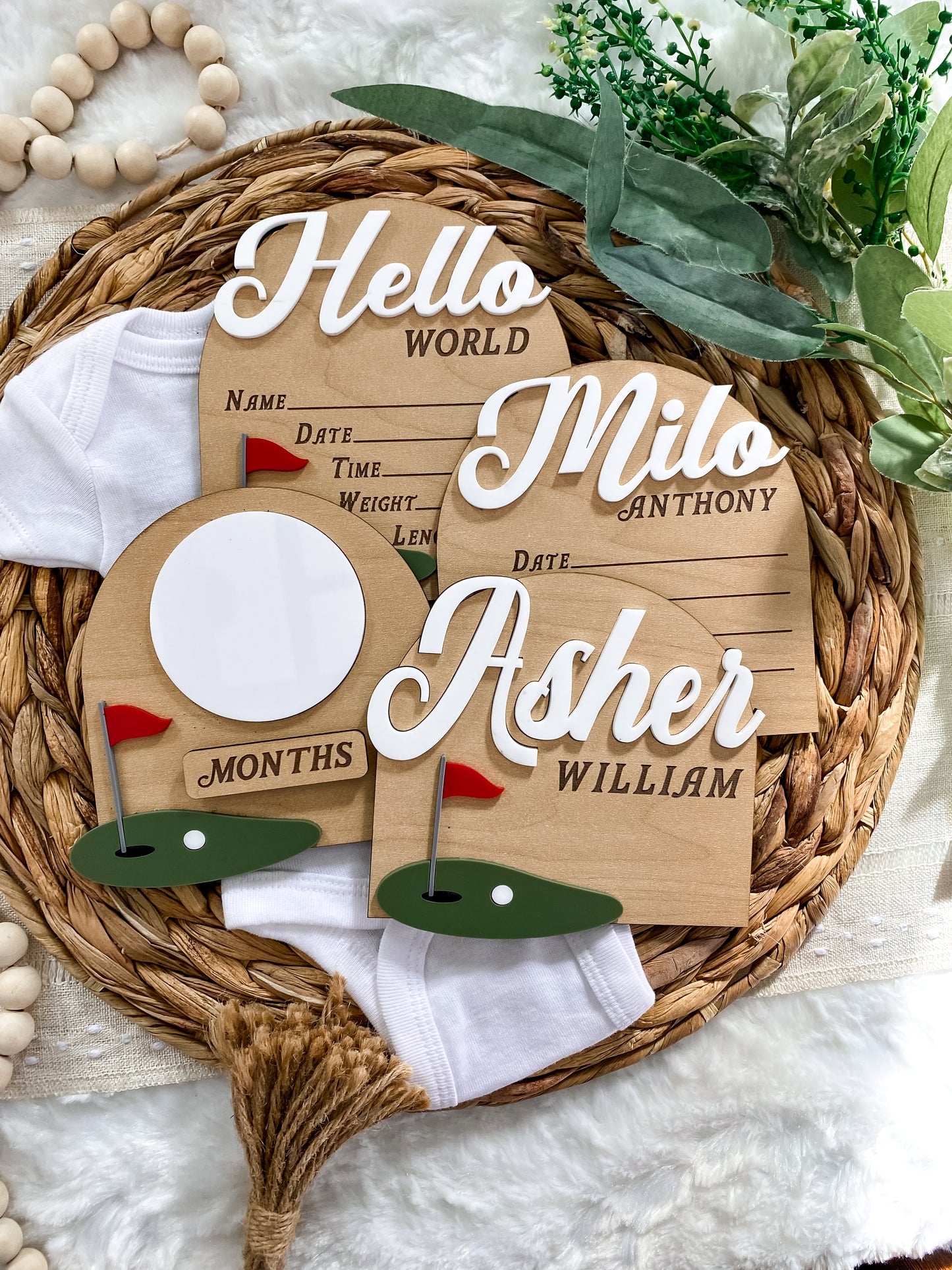 Custom 3D Baby Name Sign - Golf