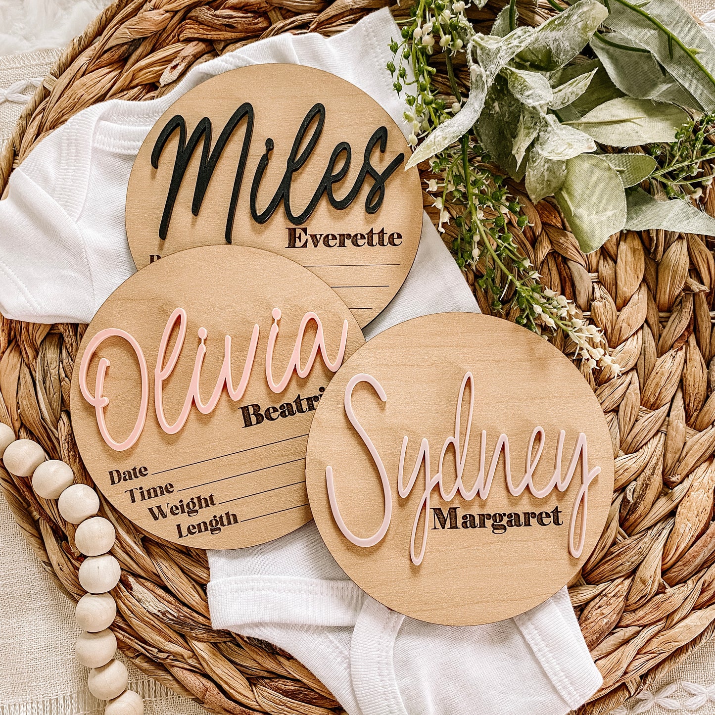 Personalized Birth Stat Sign - Dainty Script