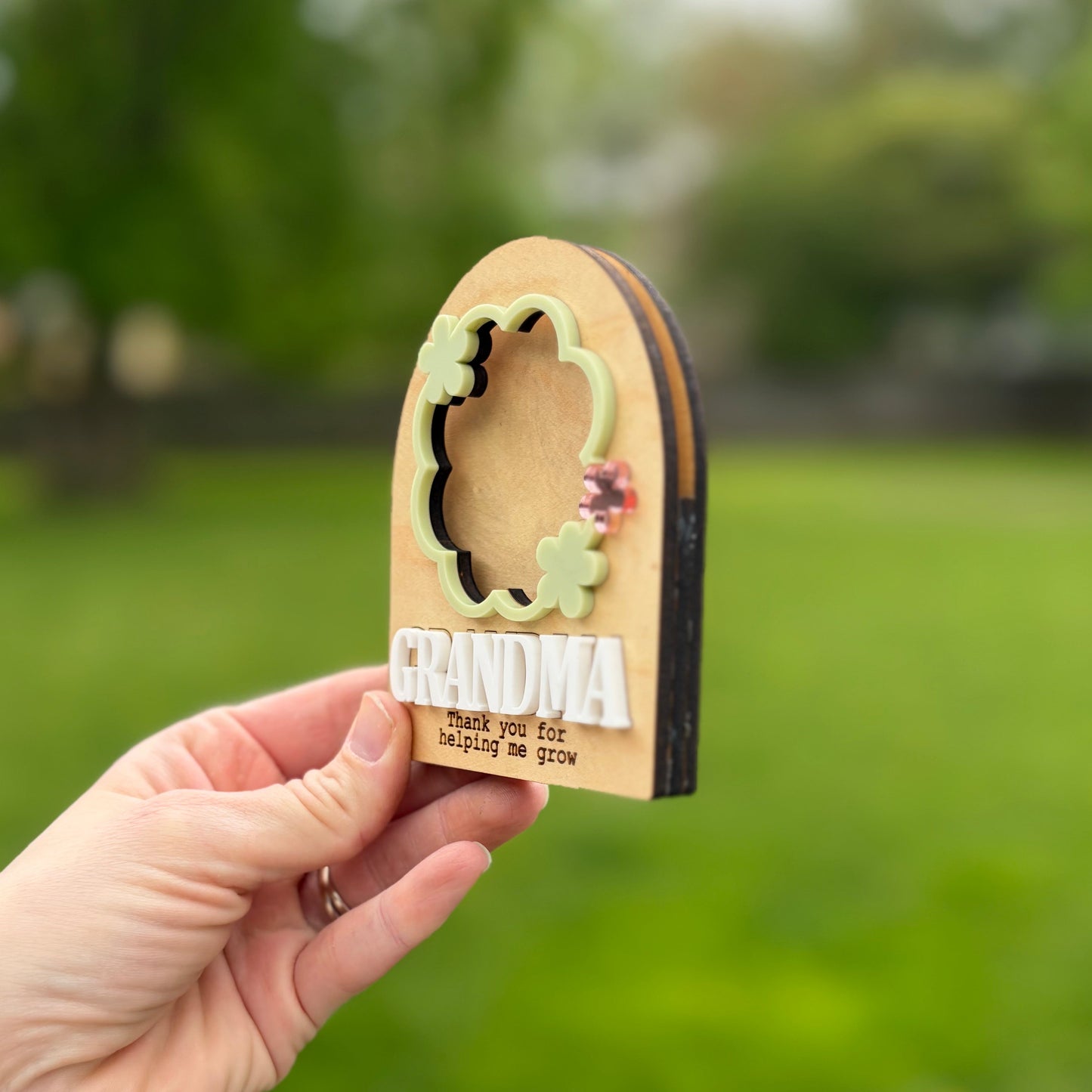 Thank You For Helping Me Grow - Small Customizable Photo Magnet