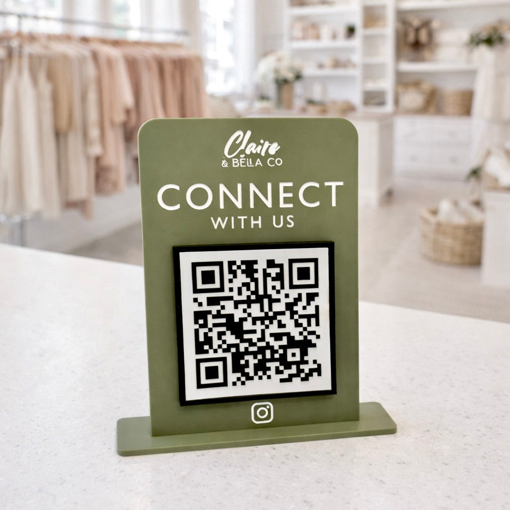 Custom Slim 3 QR Code Sign