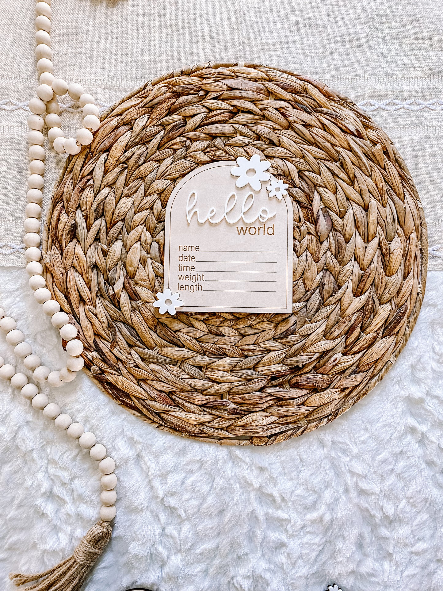 Daisy 3D Monthly Birth Stat SIgn