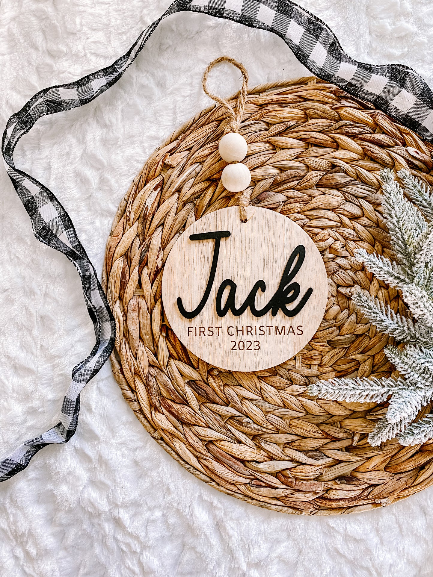 3D Customized Baby's 1st Christmas Ornament - Round
