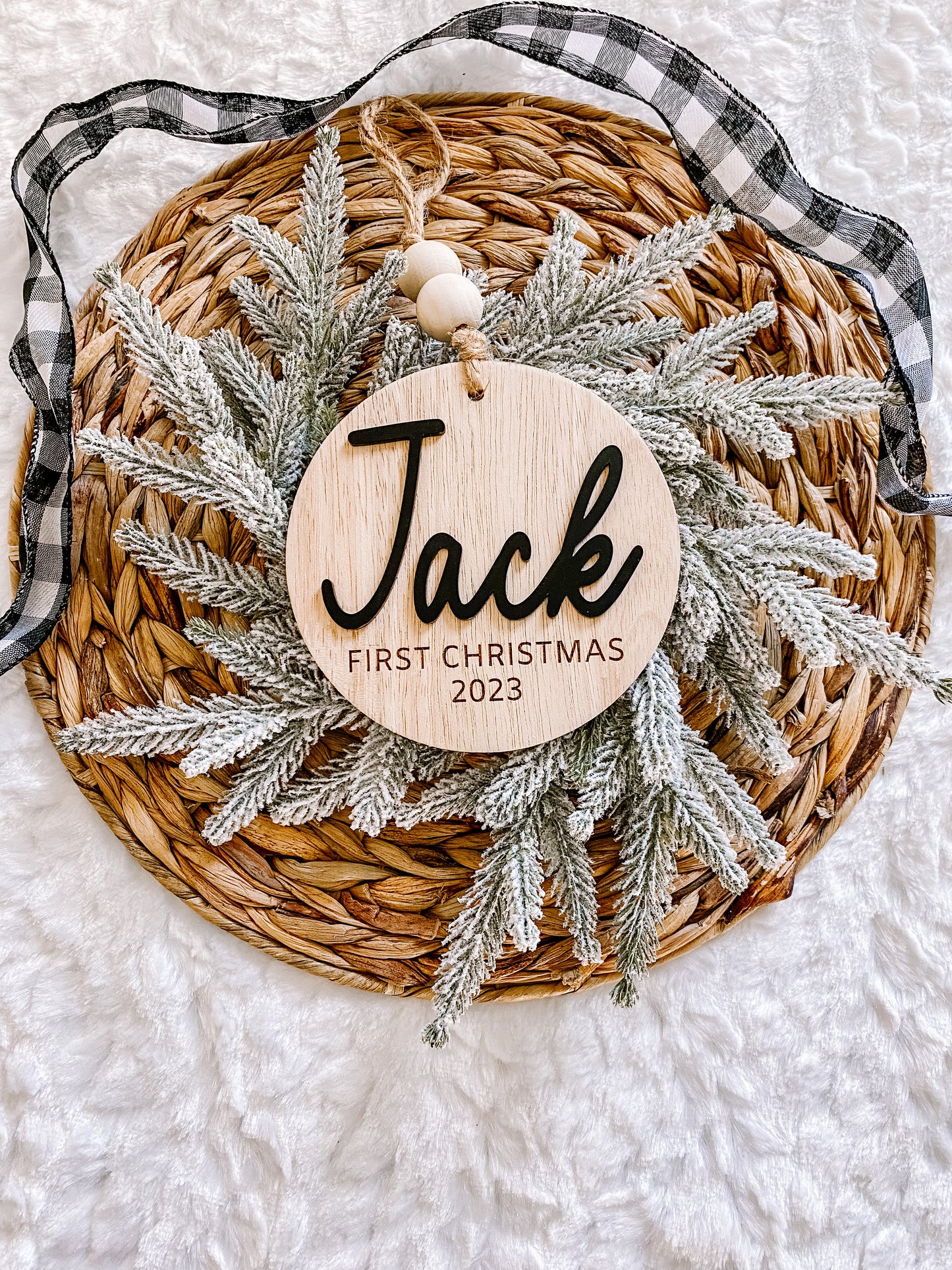 3D Customized Baby's 1st Christmas Ornament - Round