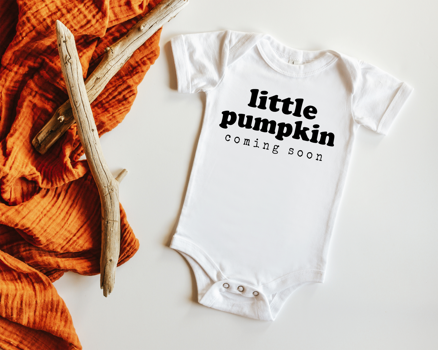 Little Pumpkin Coming Soon Onesie