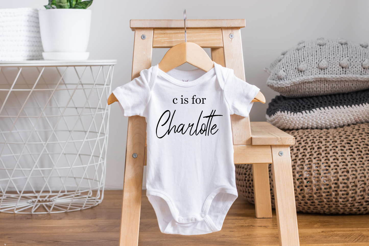 A is for - Script Lowercase Custom Name Onesie