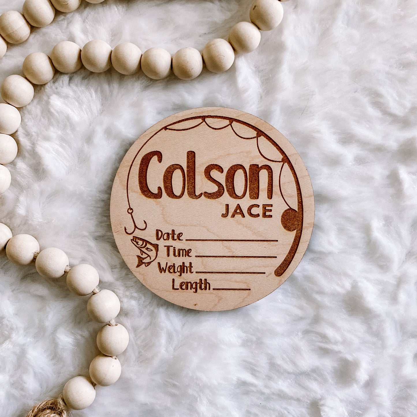 Custom Birth Announcement Stat Disc - Brody Fishing