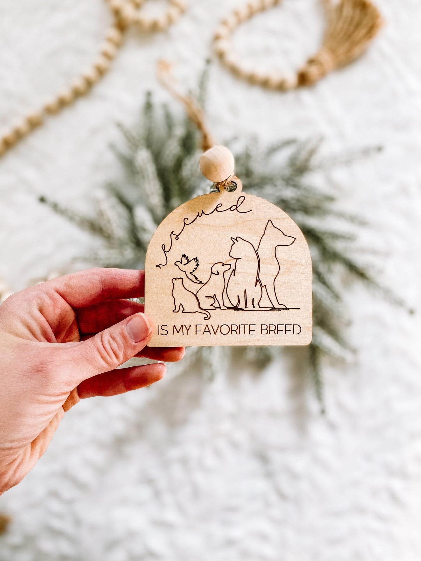Rescued is My Favorite Breed Ornament