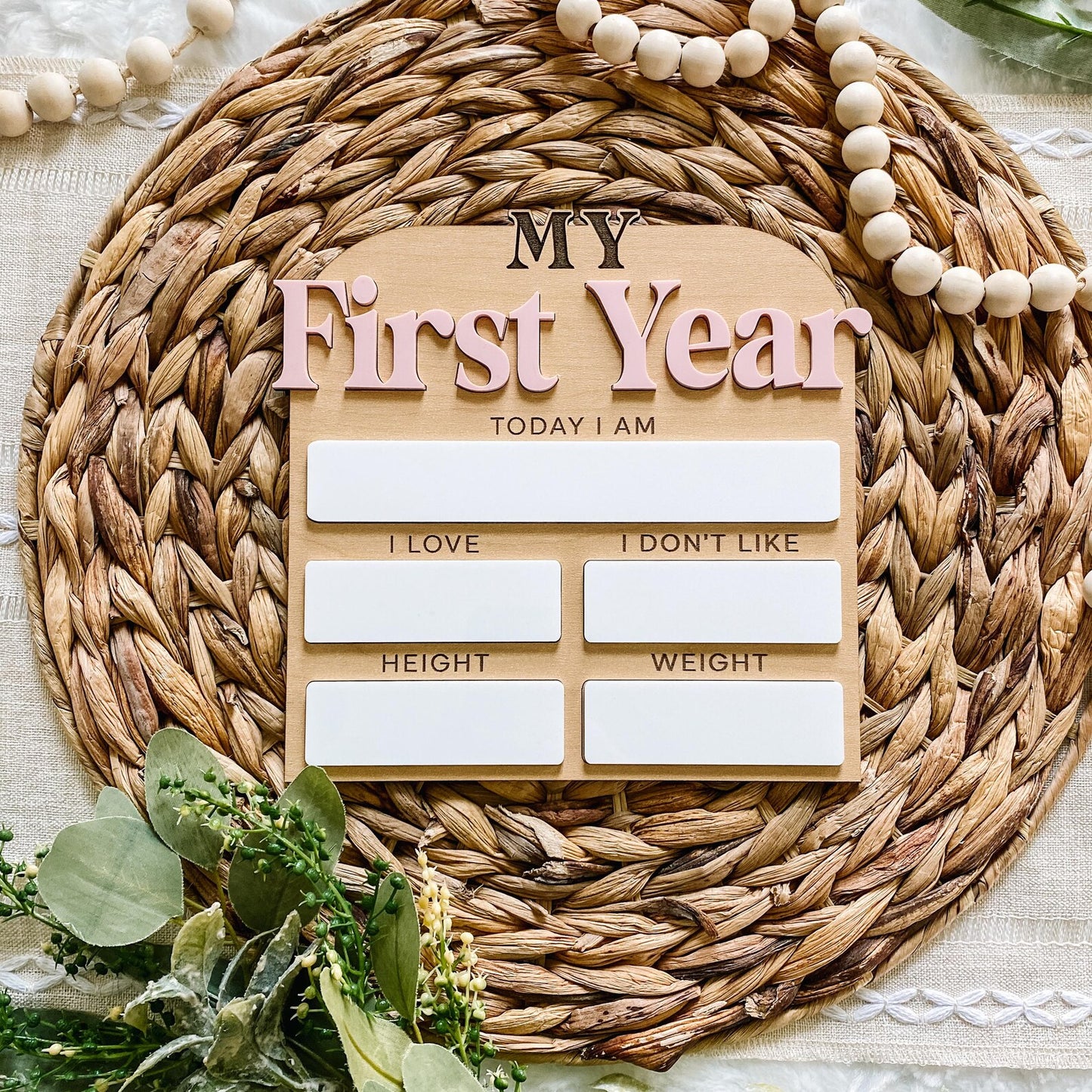 My First Year Monthly Milestone Sign