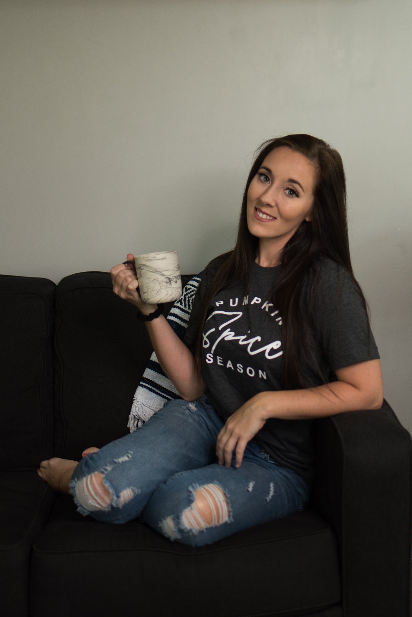 Pumpkin Spice Season Tee - Heather Emerald