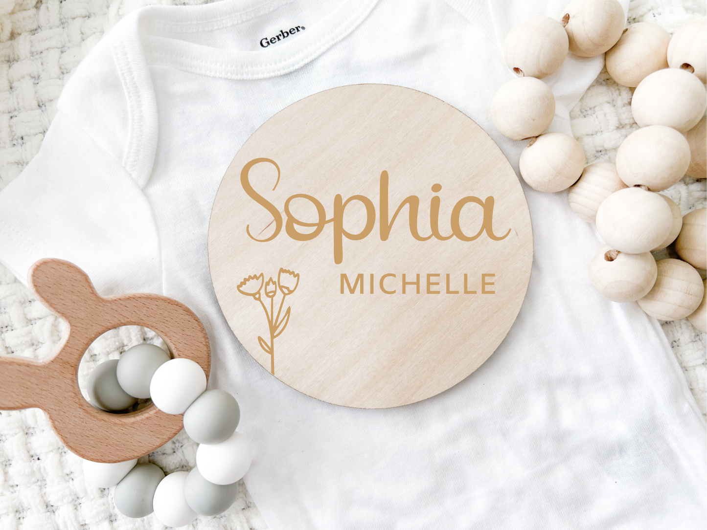 Custom Birth Announcement Stat Disc - Wildflower 2