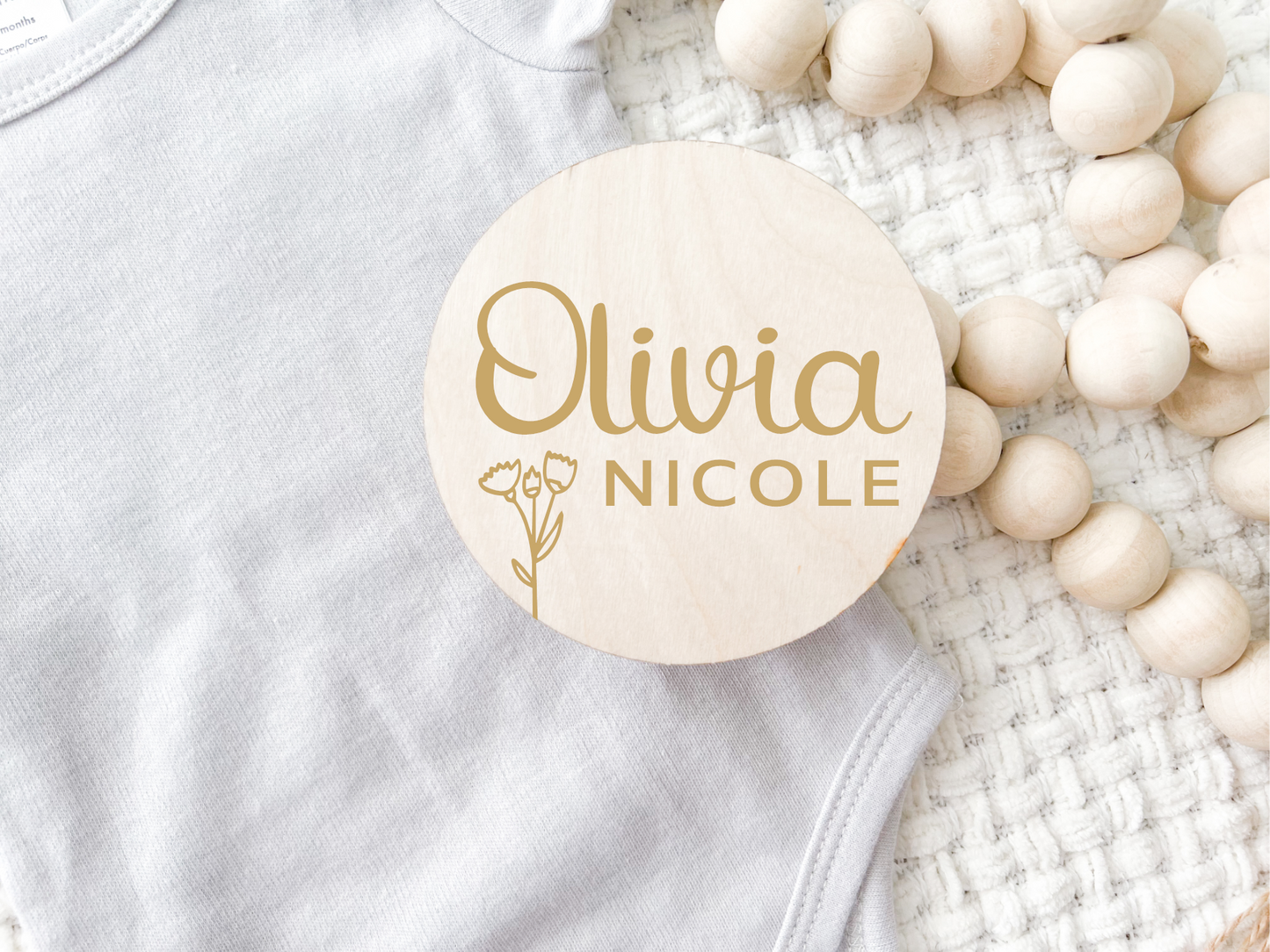 Custom Birth Announcement Stat Disc - Wildflower 2