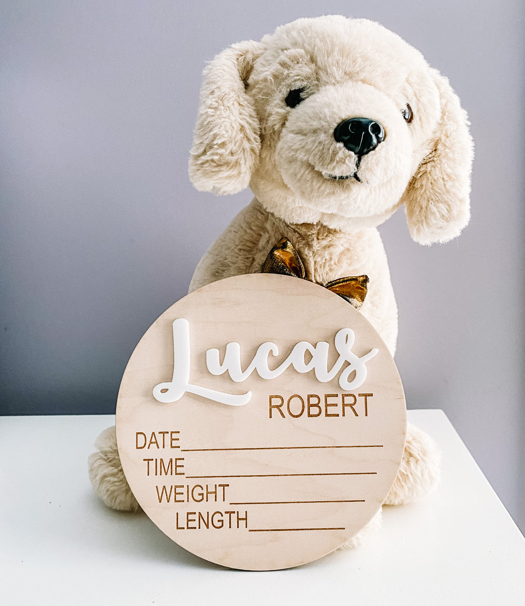 3D Wood Birth Stat Circle - Custom with Name– Claire and Bella, LLC