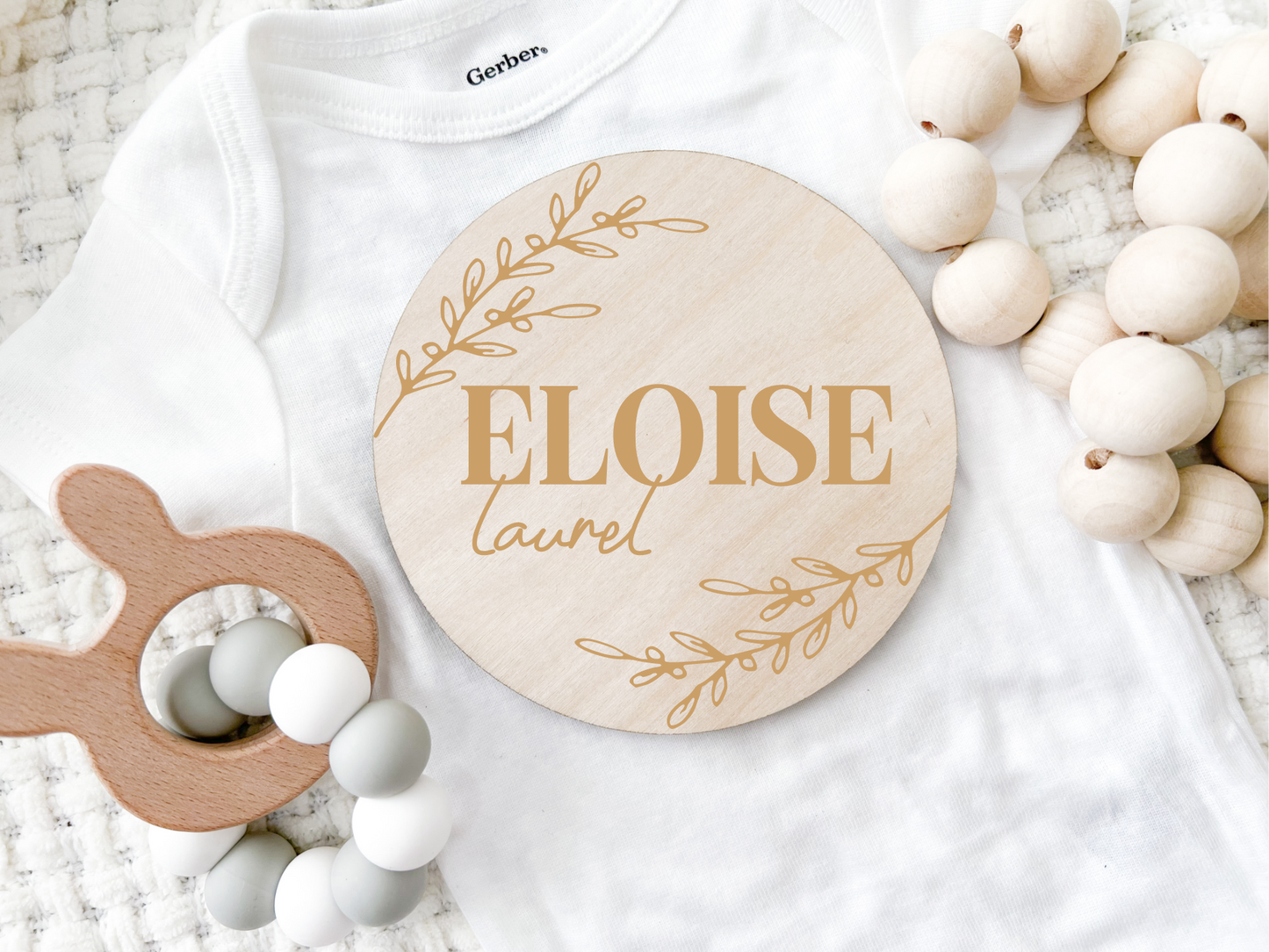 Custom Birth Announcement Stat Disc - Wildflower 3