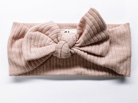 Blush Pink Ribbed Organic Cotton Headband