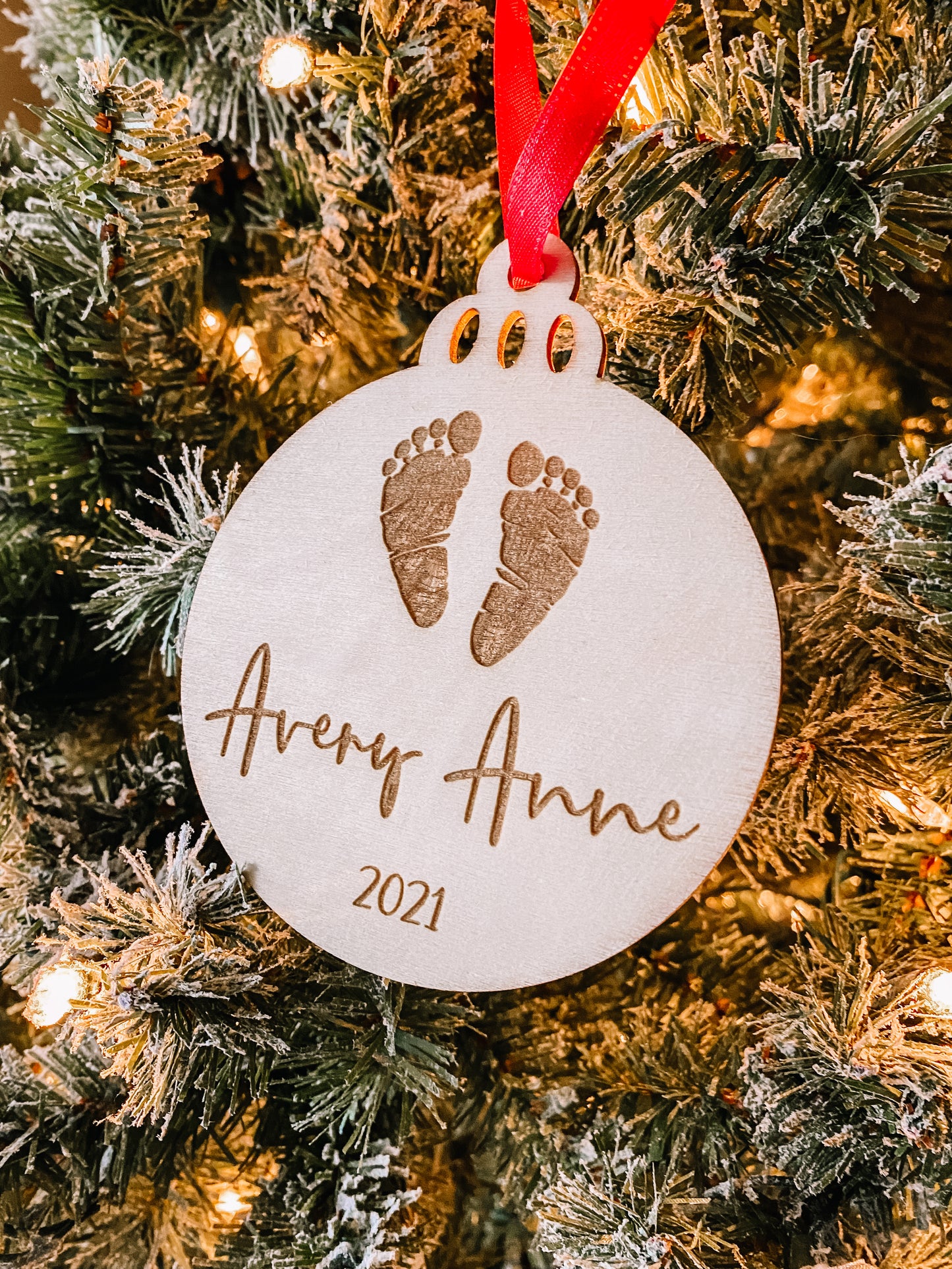 Foot Print First Christmas Ornament