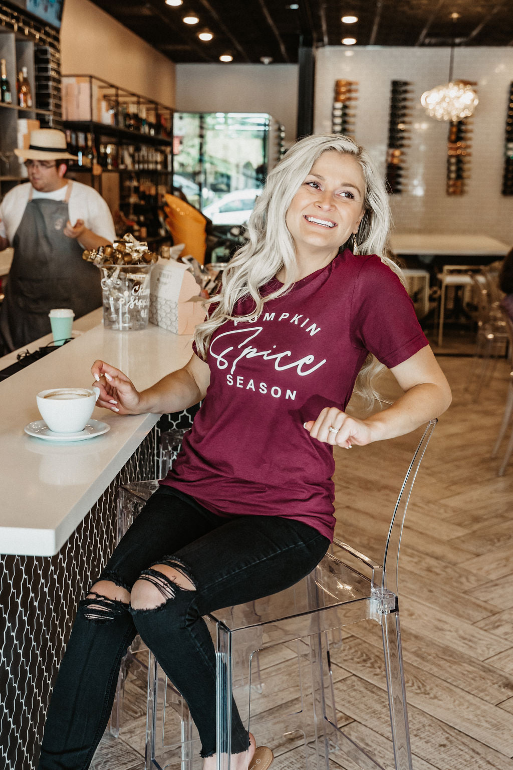 Pumpkin Spice Season Tee - Maroon