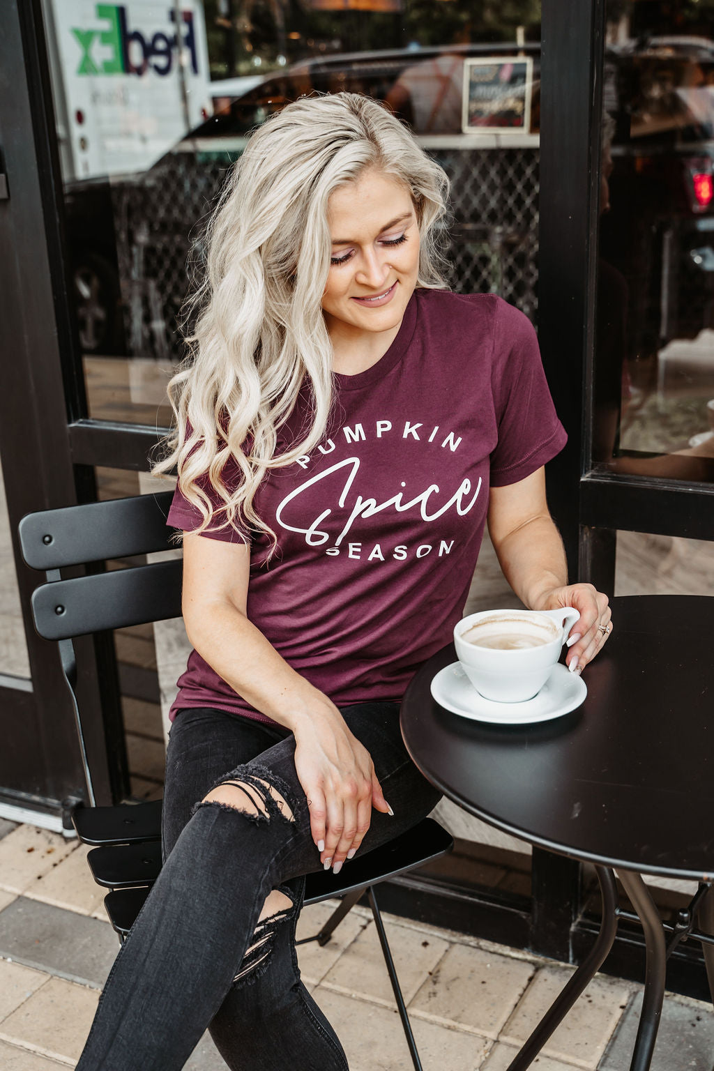 Pumpkin Spice Season Tee - Maroon