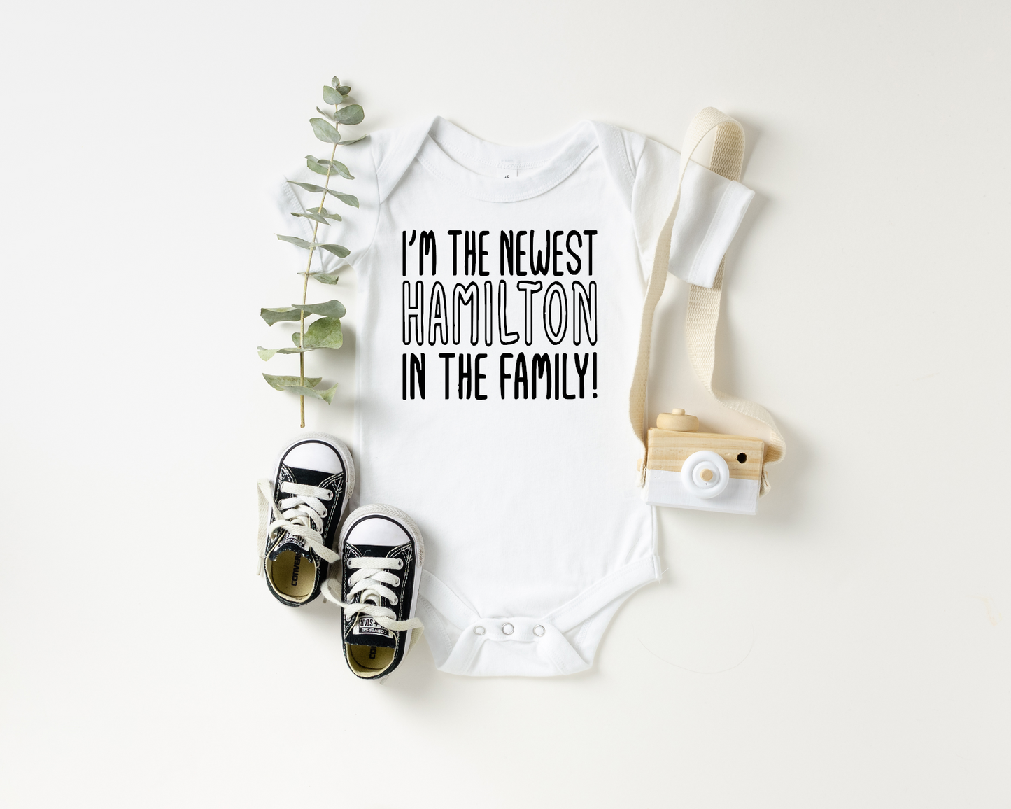 Newest in the Family Custom Name Onesie