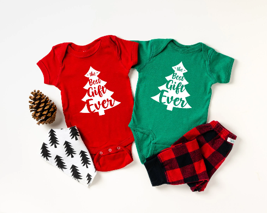 Best Gift Ever Christmas Announcement Onesie