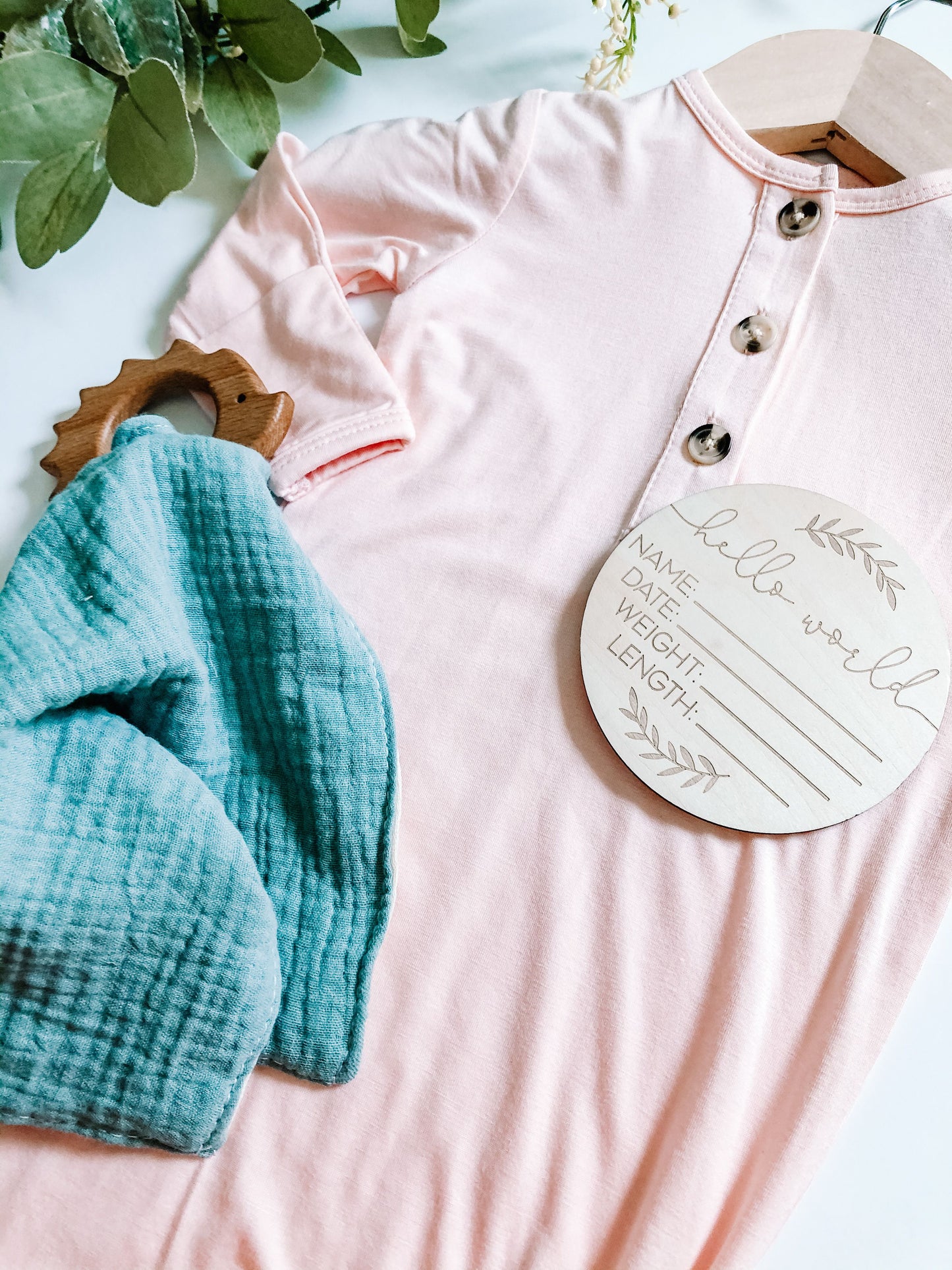 Wooden Birth Announcement Disc