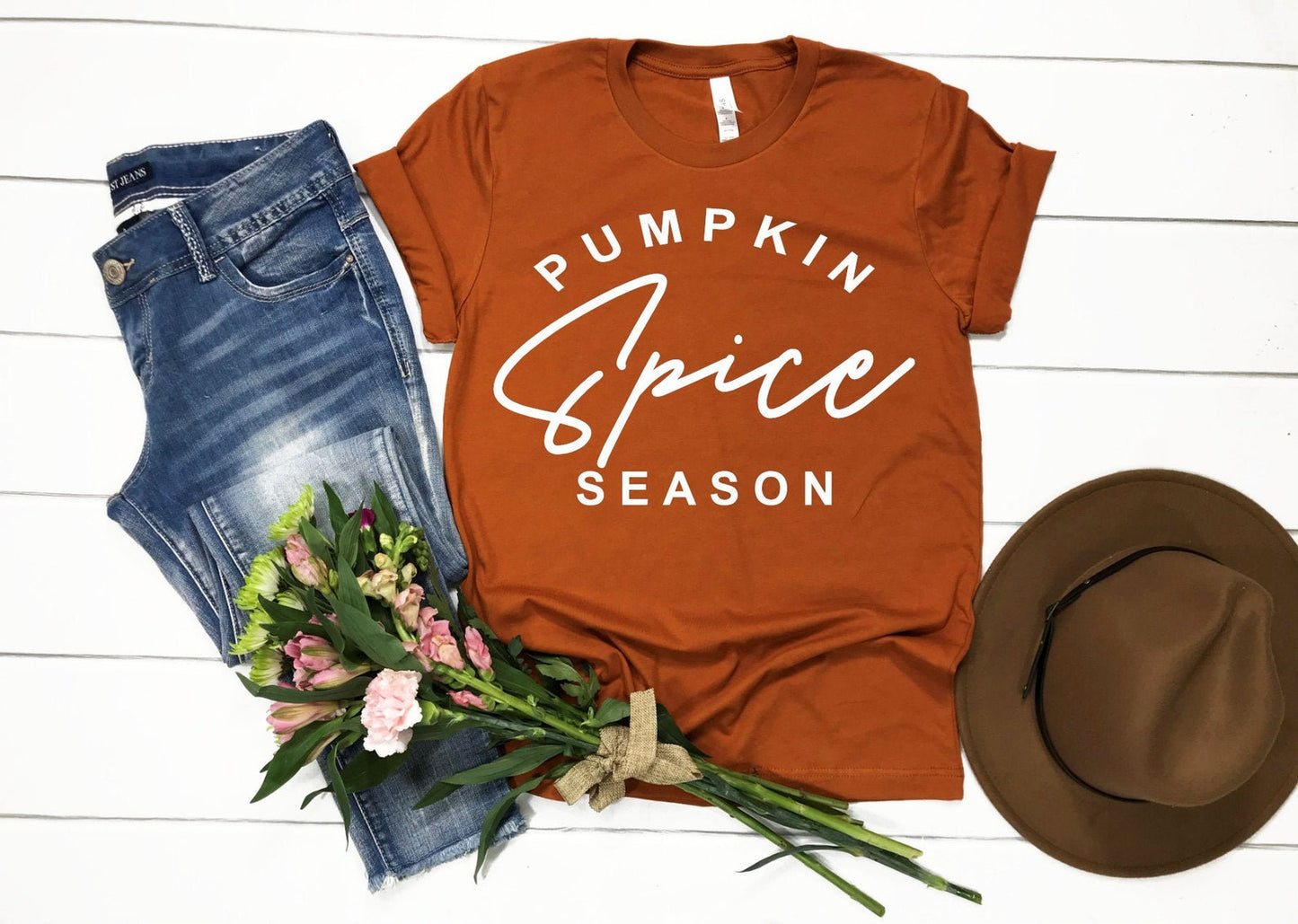 Pumpkin Spice Season Tee - Burnt Orange