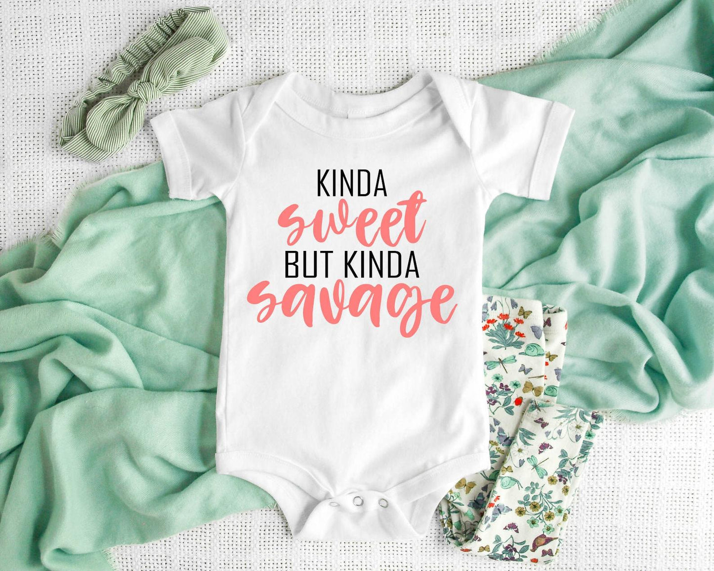 Kinda Sweet Kinda Savage Funny Baby Onesie