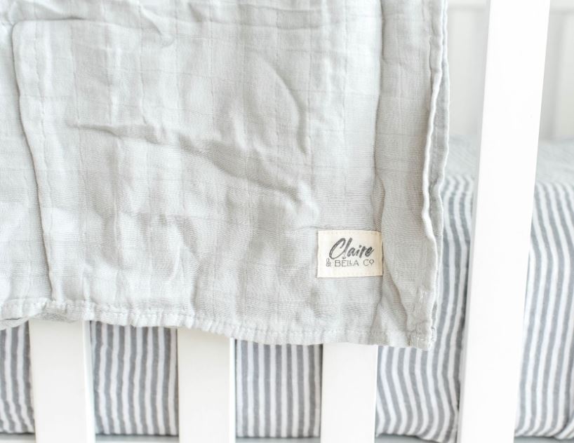 Light Grey - Ultra Soft 100% Bamboo Muslin Swaddle