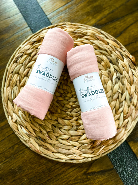 Blush Pink - Ultra Soft 100% Bamboo Muslin Swaddle