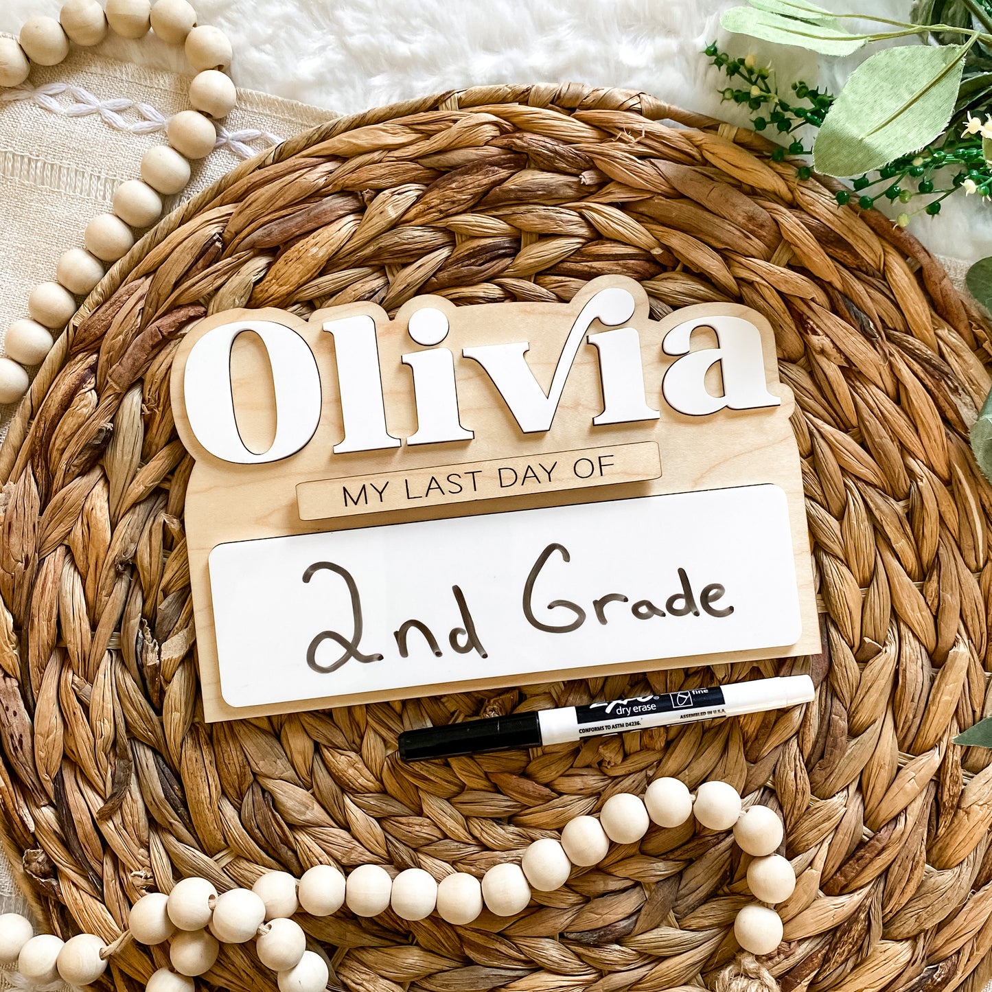Custom First and Last Day of School Sign - Wood Backer