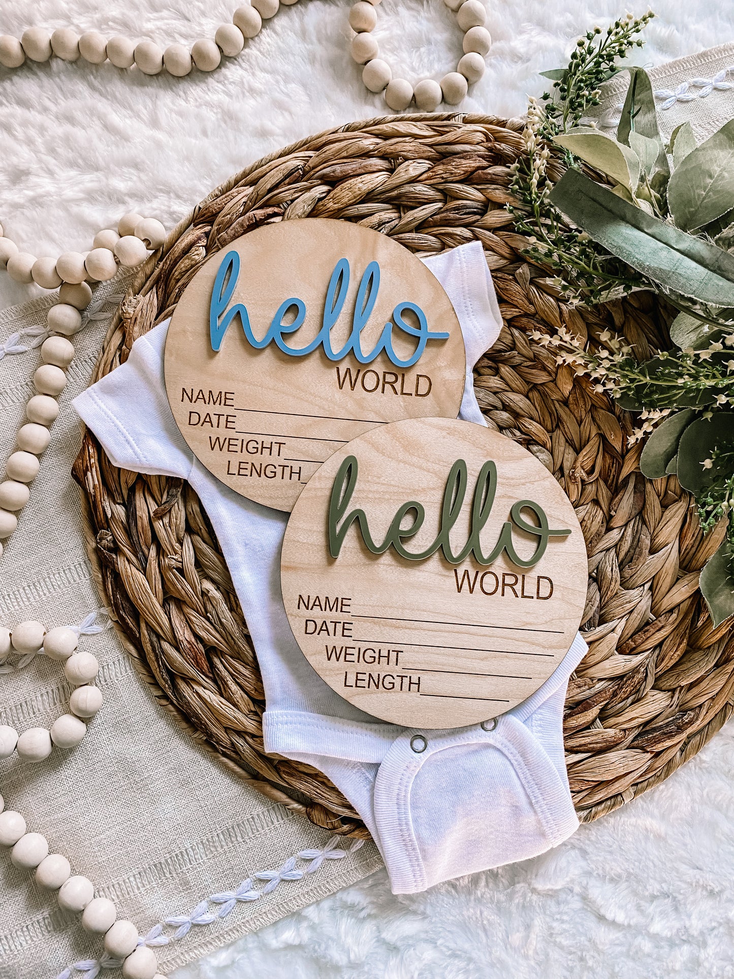 Hello World Birth Announcement Disc 3D