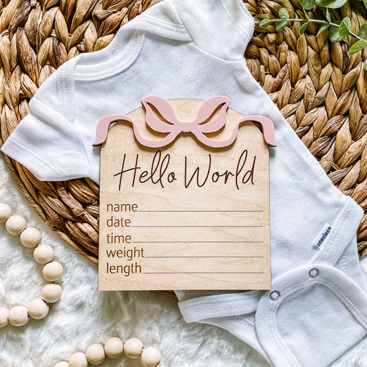 Bow Birth Stat Sign