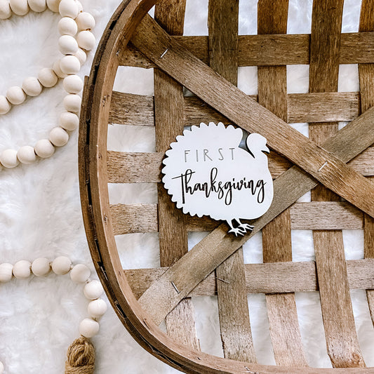 Baby's First Thanksgiving Milestone Sign - Turkey