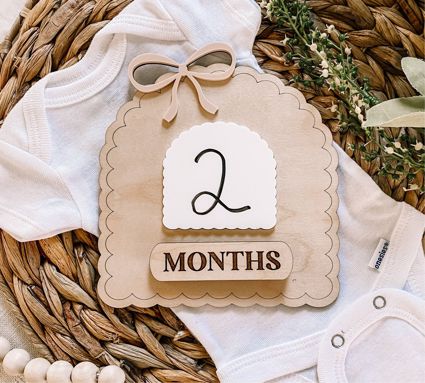 Dainty Bow Monthly Dry Erase Milestone Sign