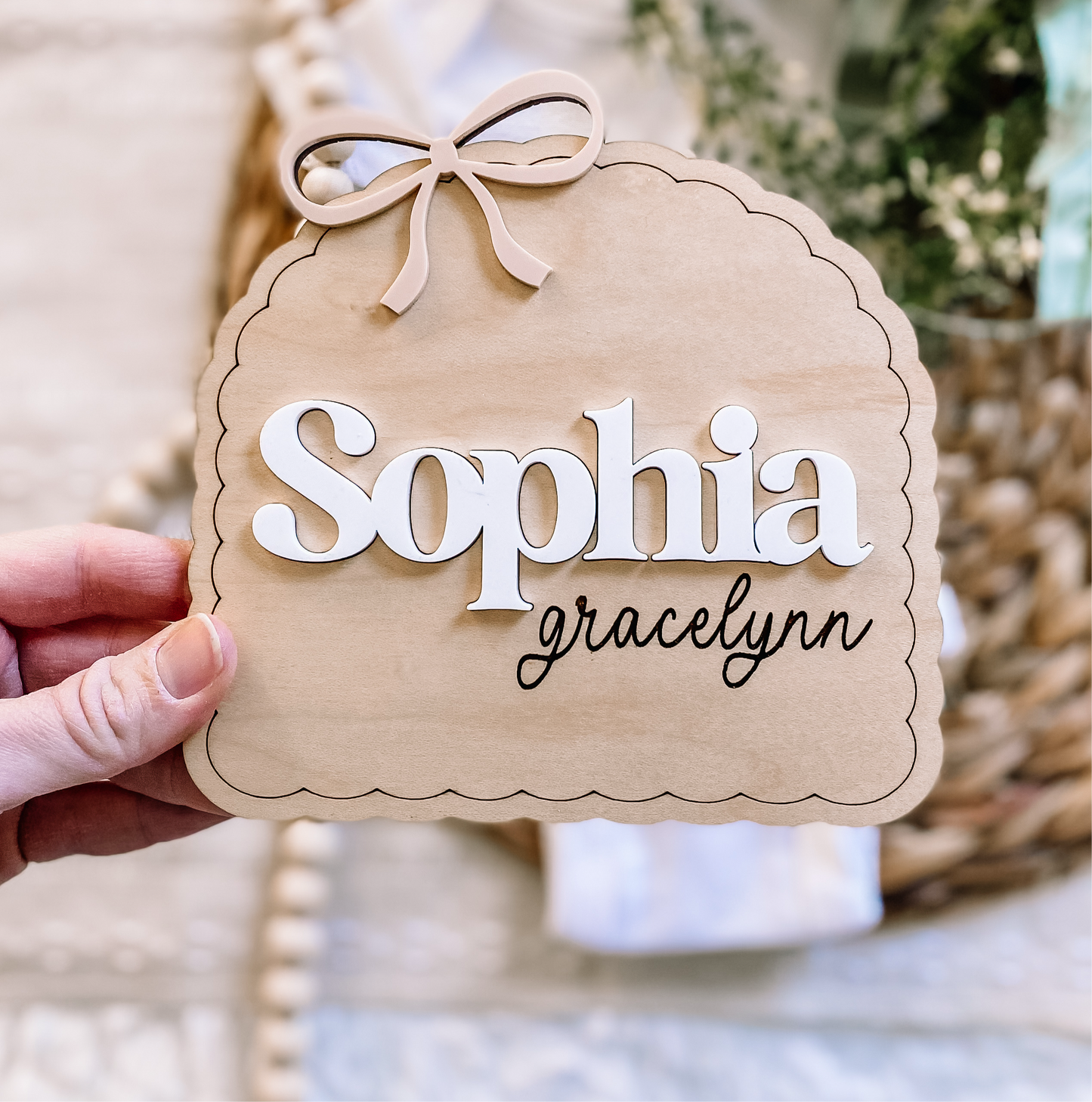 Dainty Bow Custom Name Sign