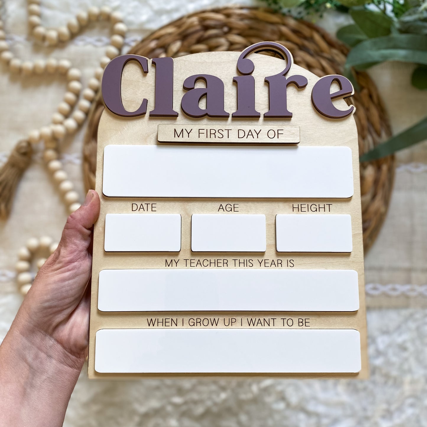 Custom First and Last Day of School Sign - Wood Backer