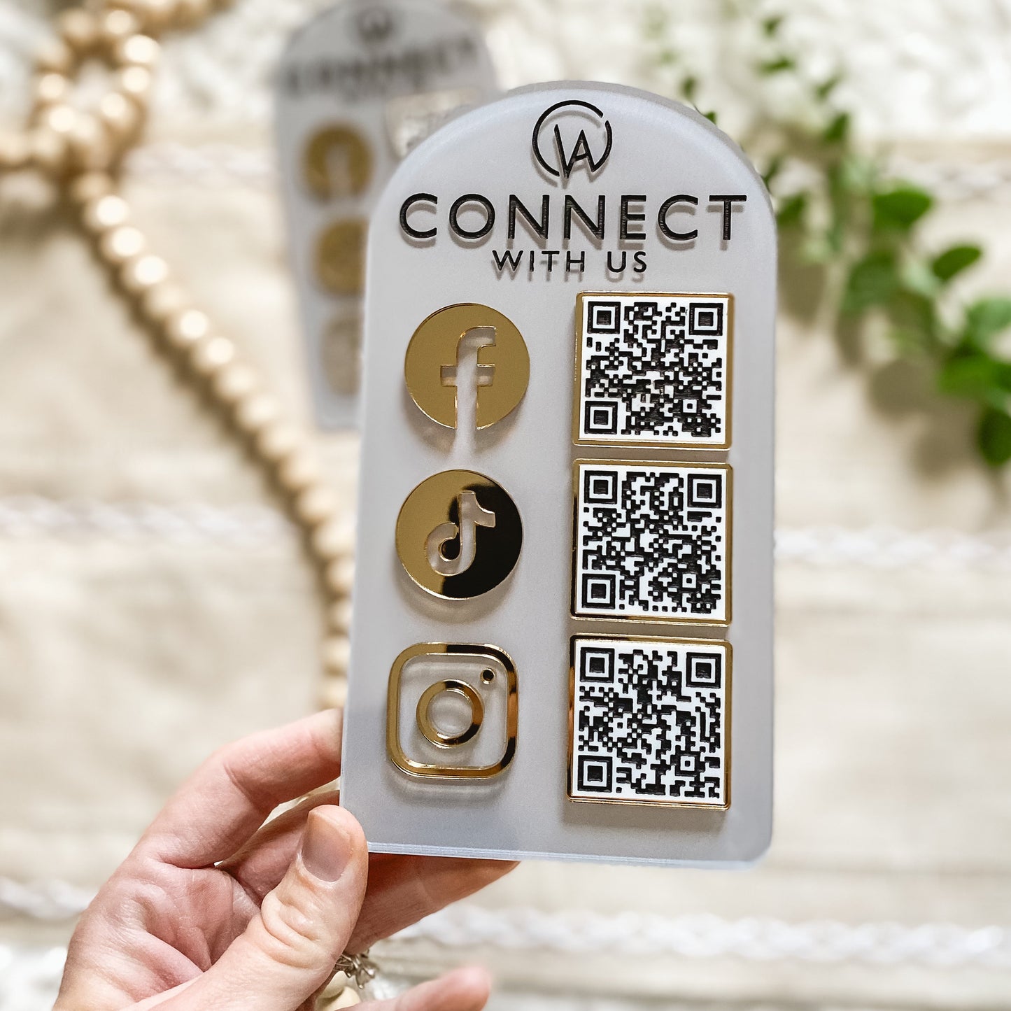 Custom Slim 3 QR Code Sign