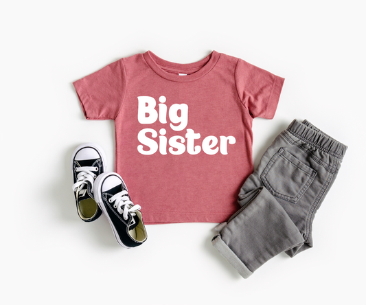 Big Sister Kid's Retro Sibling Tee