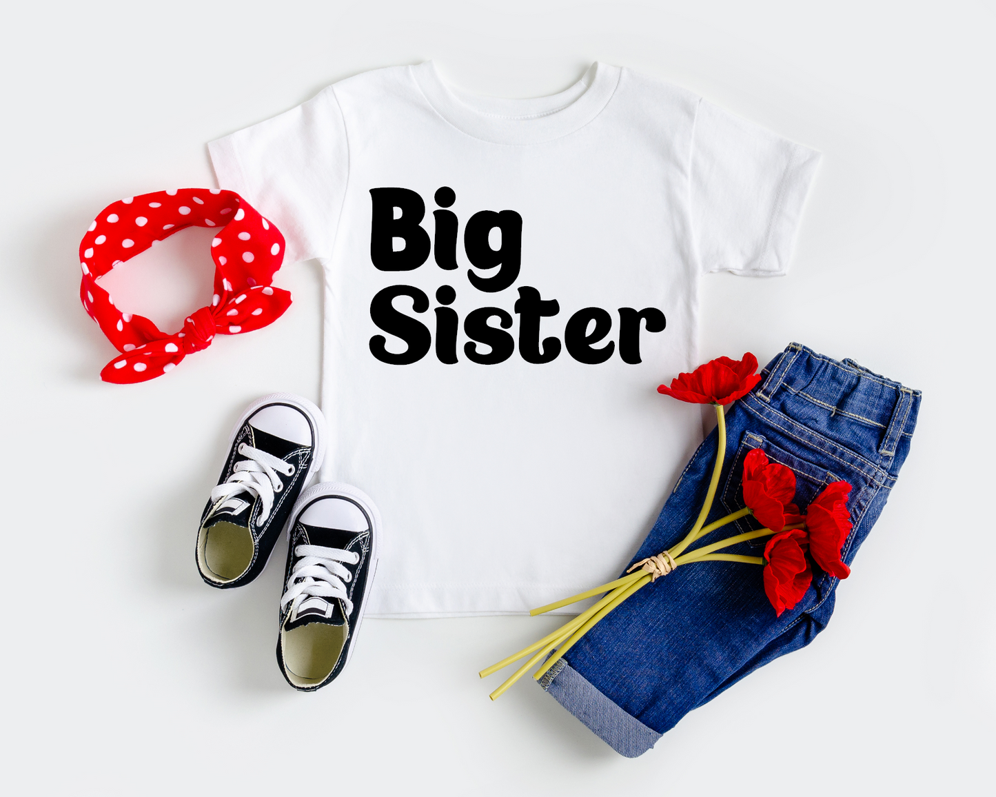 Big Sister Kid's Retro Sibling Tee