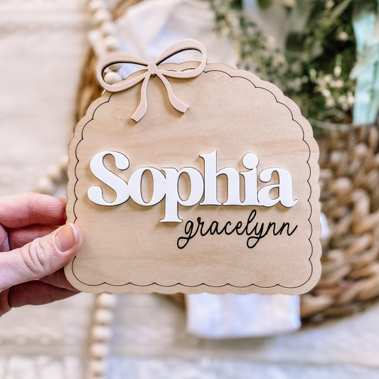 Dainty Bow Custom Name Sign