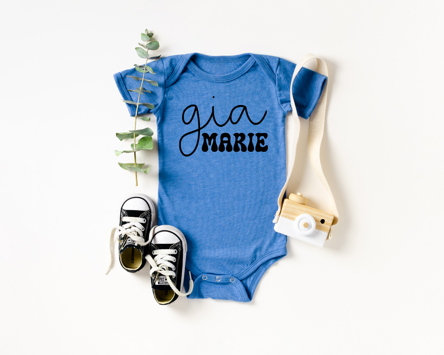 Girly Retro Font Name Custom Onesie