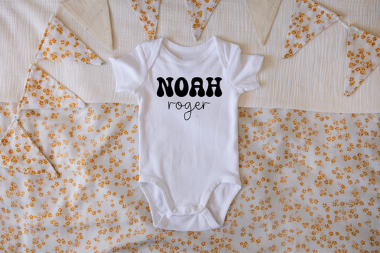 Retro Font Name Custom Onesie