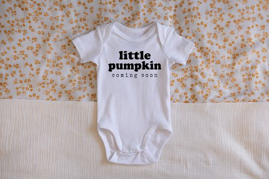 Little Pumpkin Coming Soon Onesie