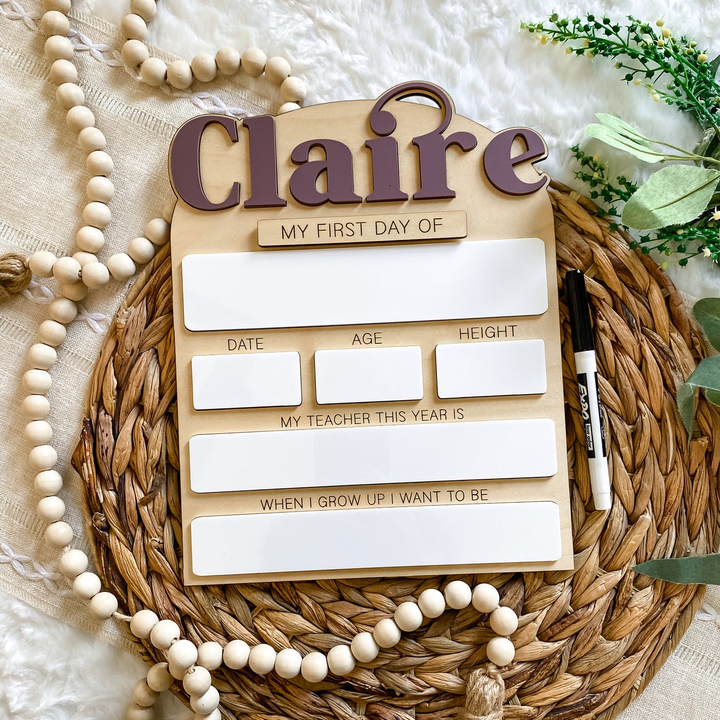 Custom First and Last Day of School Sign - Wood Backer