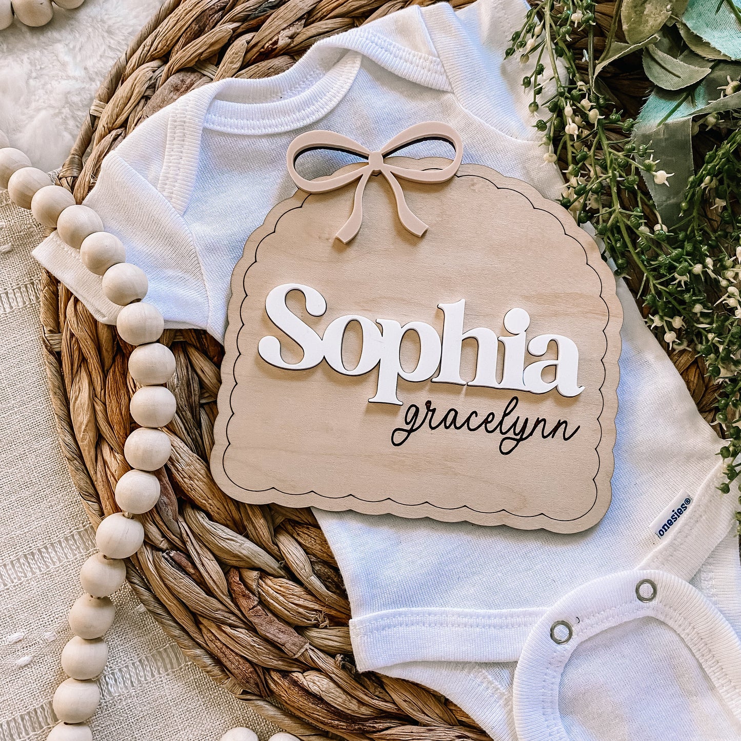 Dainty Bow Custom Name Sign