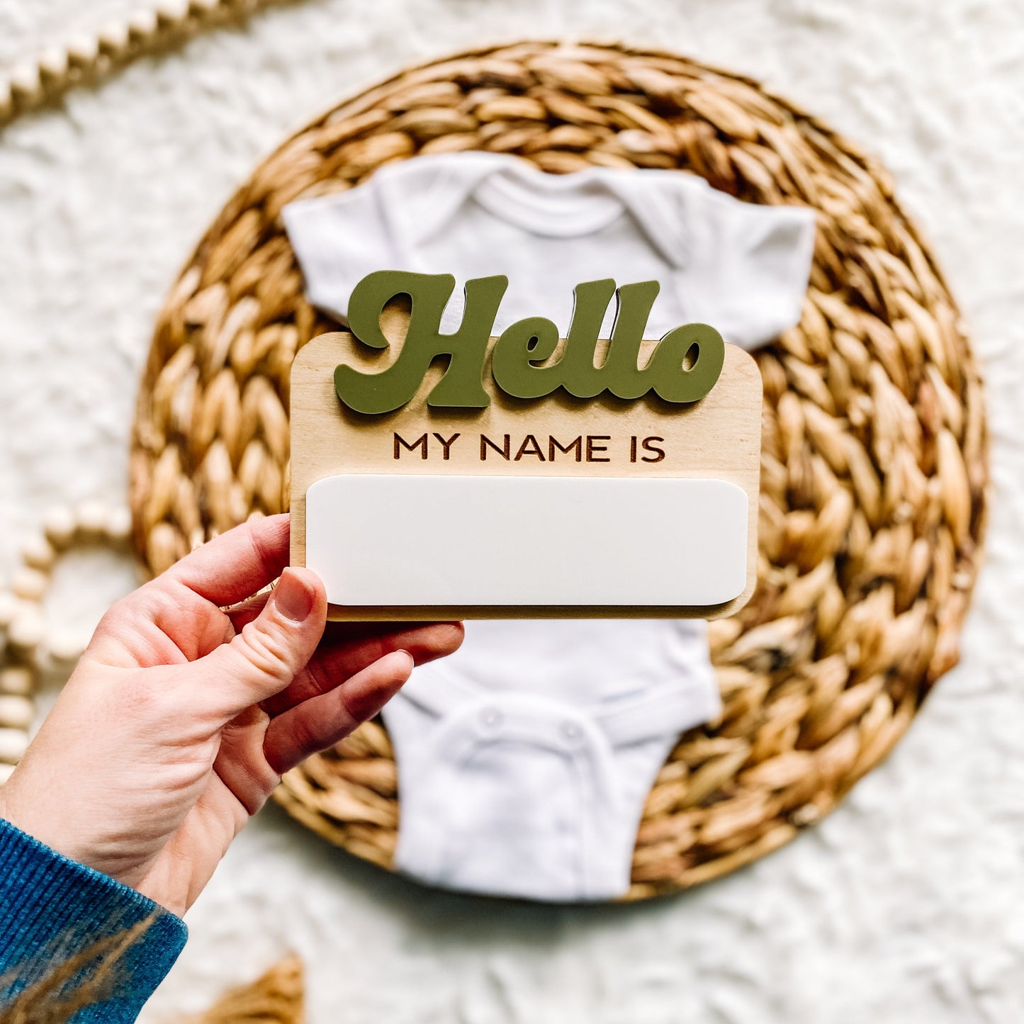 Dry Erase Hello My Name Is Sign - Retro Font