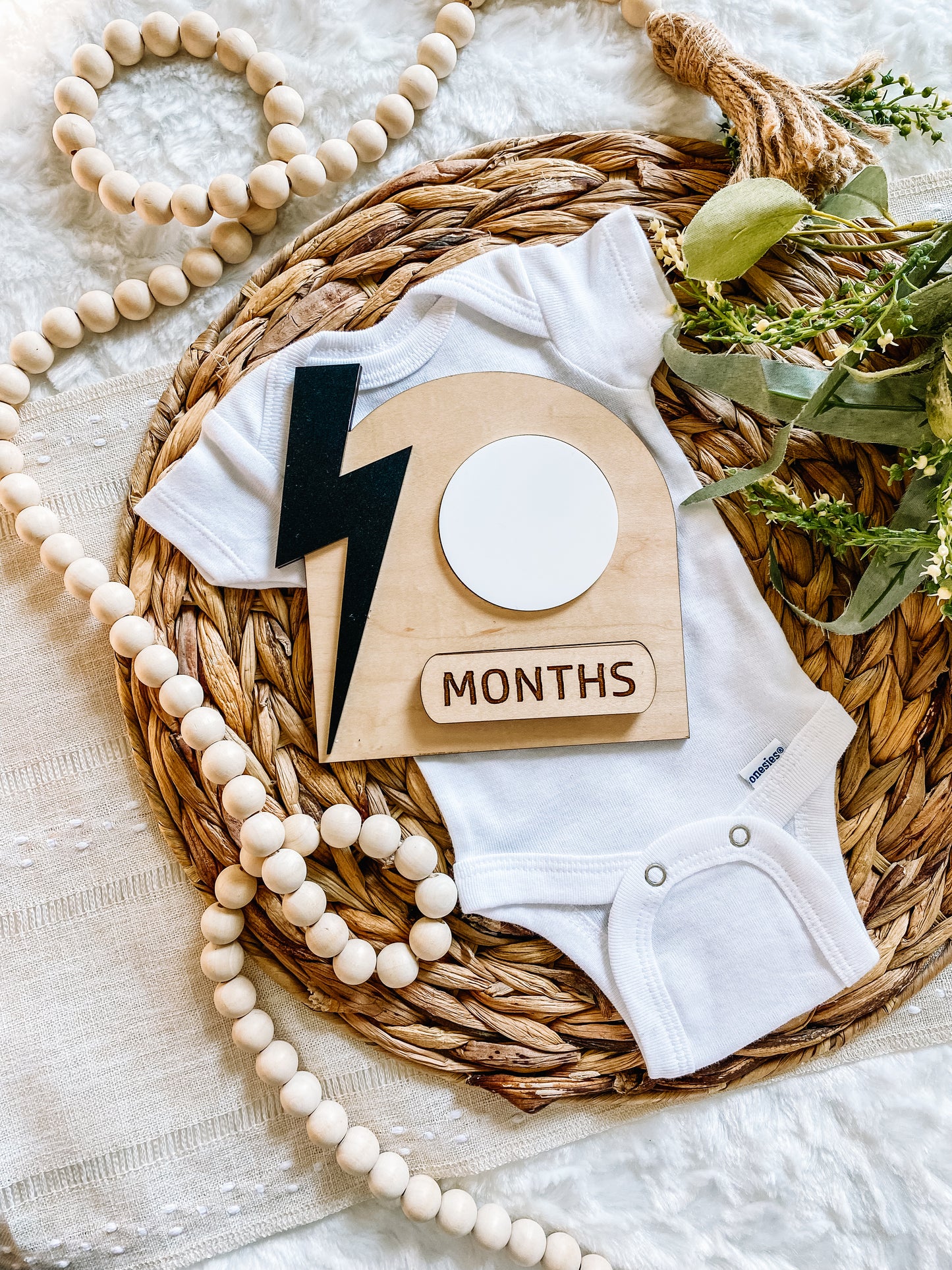 Lightning Bolt - Monthly Dry Erase Milestone Sign